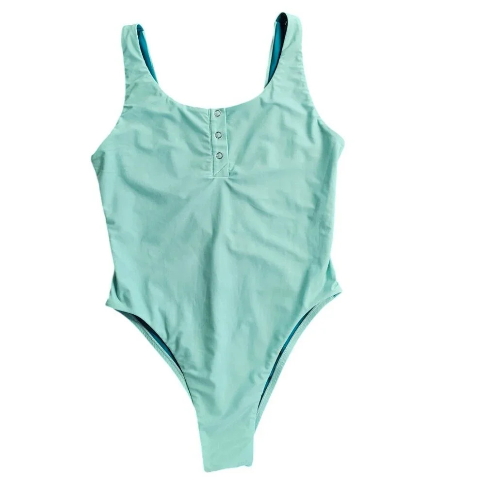 Jolyn Gemma Surf One-Piece Swimsuit Size Large Button Up